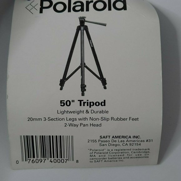 Polaroid Tripod Lightweight Durable 3 Section Legs upto 50” Black 2 Way Pan Head - Picture 4 of 10
